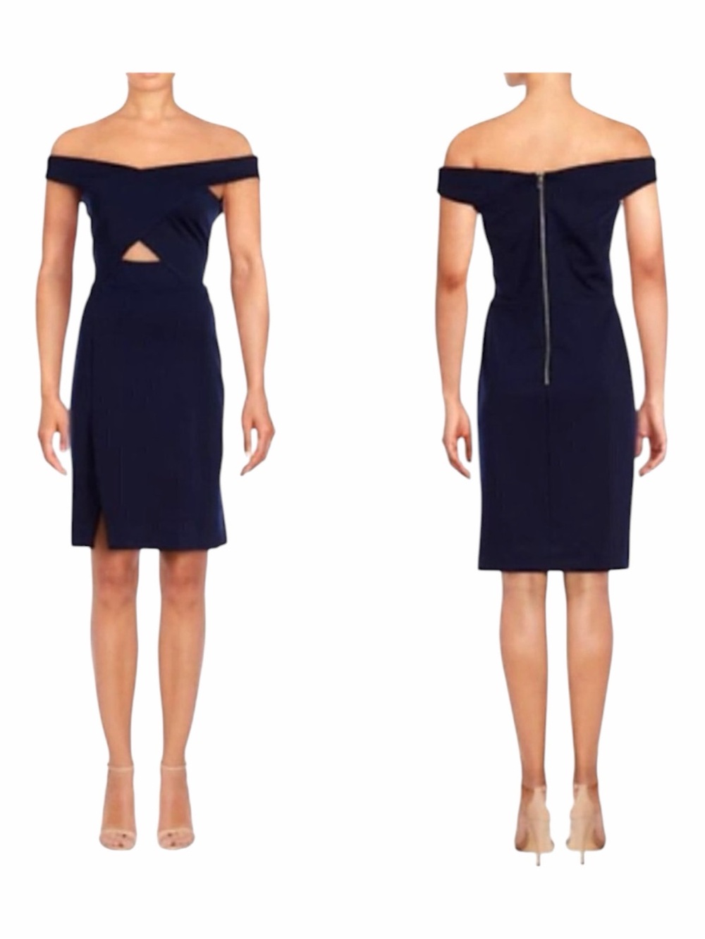 Parker Blue Off The Shoulder Cut Out Detail Mini Aquarius‎ Dress Size S